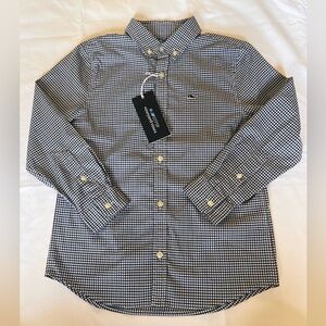 NWT Vineyard Vines OTG Performance Gingham Brrr Shirt Maritime Blue Long Sleeve‎